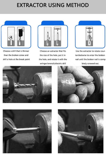 ya 26 Residual Broken Screw Extractor Rusted Bolt Faucet /Mechanical Parts Remover Set