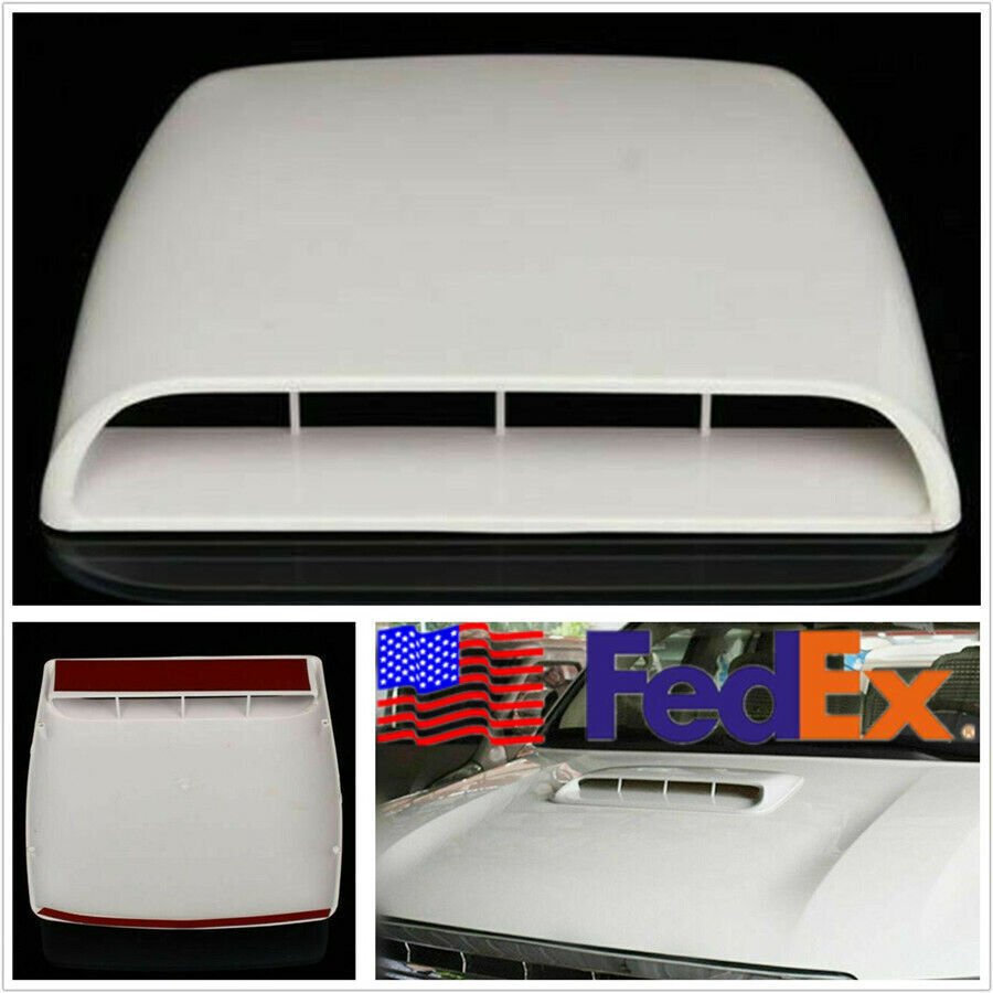 ya 3 6.23 3D White Car Air Flow Intake Hood Scoop Vent Bonnet Decor Cover Decal