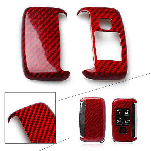 ya 5 6.16 Car Remote Key Fob Cover Case Fit for Land Rover for Jaguar Carbon Fiber Red po