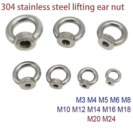 Lifting Eye Nut A2 Stainless Steel (304) Marine Grade M3 M4 M5 M6 M8 M10- M24
