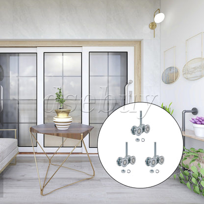 ya 14 3 Pieces Double Wheel Trolley Assembly for Sliding Doors 46mm Dia 198lbs Load