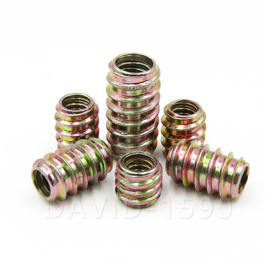 M4 M5 M6 M8 M10 Steel Furniture Bolt Headless Screws Nut Threaded Wood Inserts