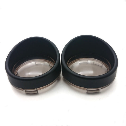 ya 1 7.2 Black Visor-Style Turn Signal Bezels With Smoke Lens for Harley Sportster