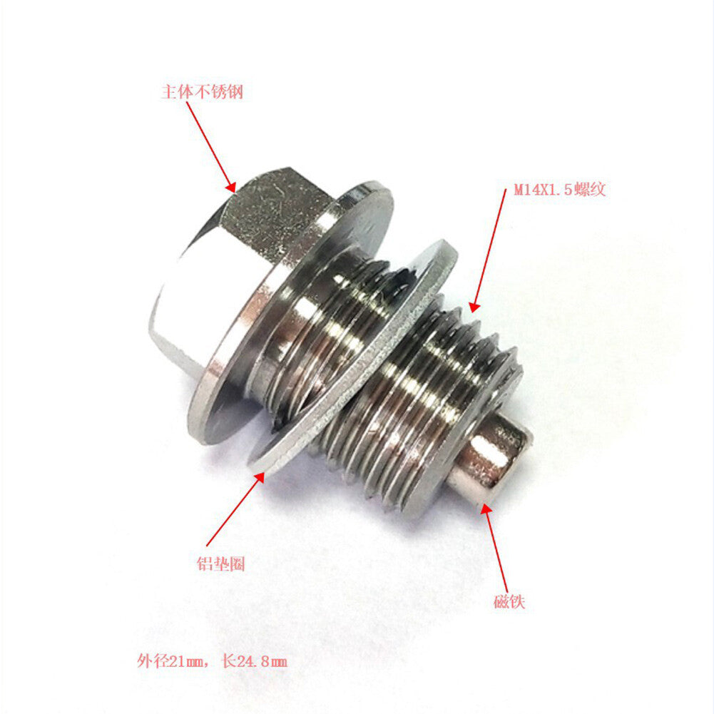 ya 12 5.21 M14 x 1.5 Stainless Steel Car Oil Drain Plug with Neodymium Magnet Universal Ne