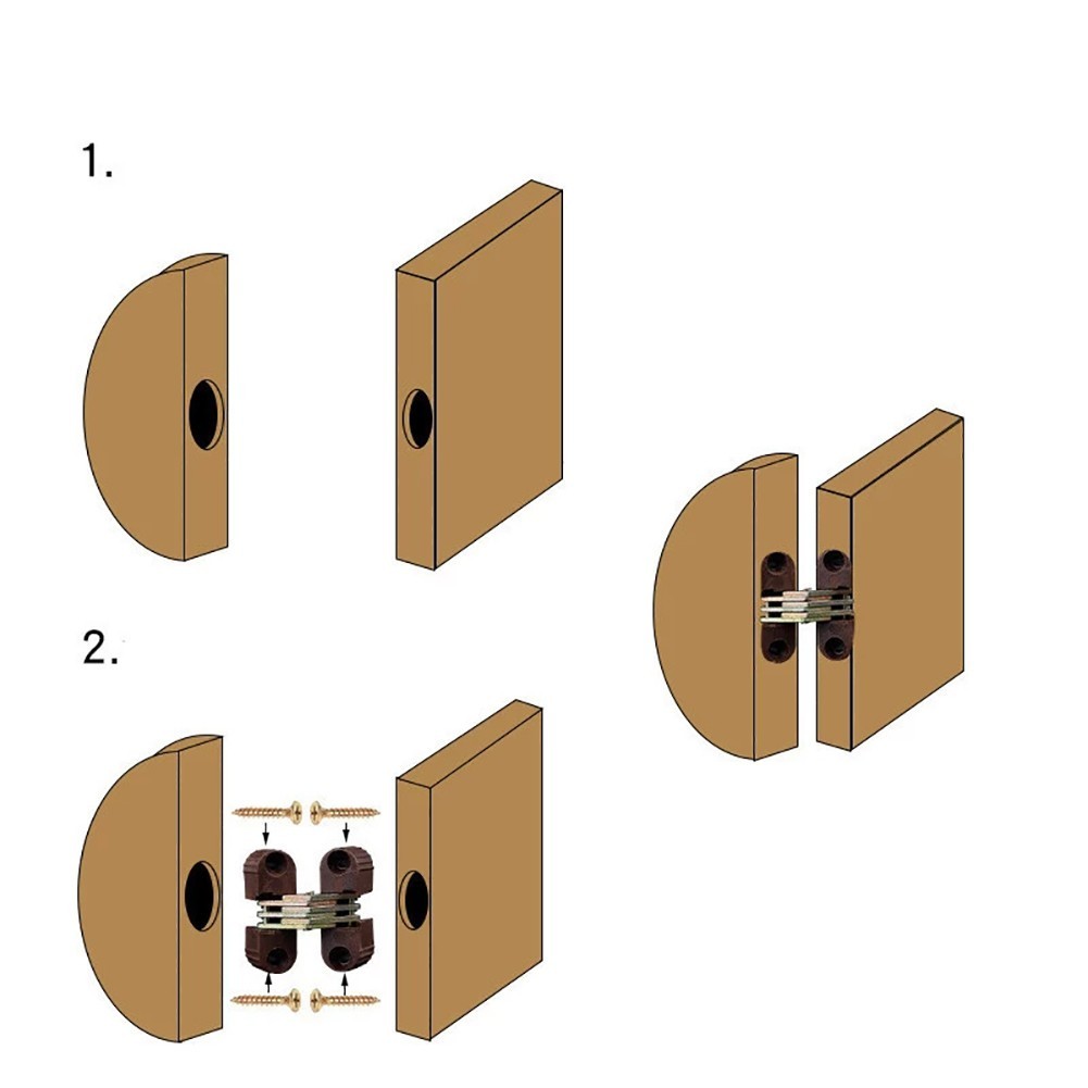 ya 15 10.20 Invisible Cross Hinge Concealed Cabinet Cupboard Wooden Boxes Hinges 0-180Degree