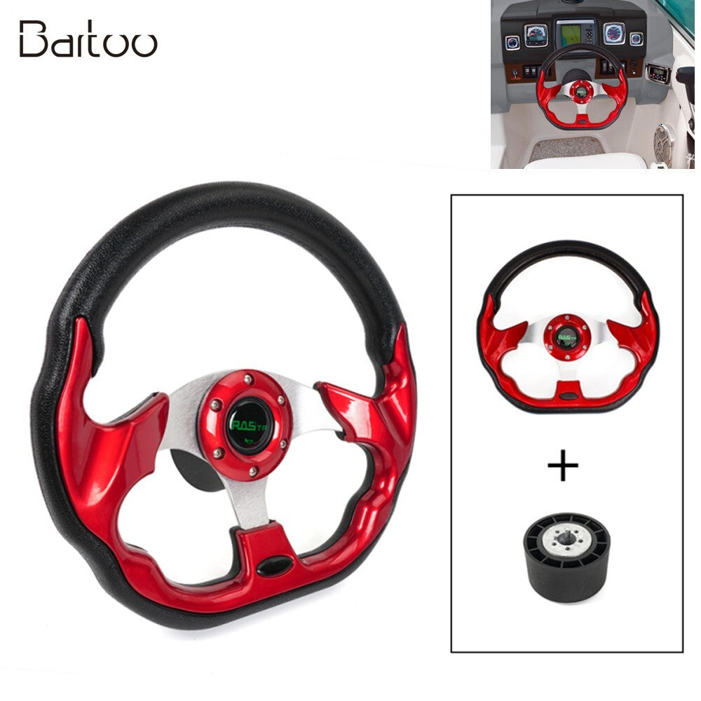 ya 1 7.4 13 Marine Boat Steering Wheel + 3/4 Axle Hub Adapter Keyway 3 Spokes