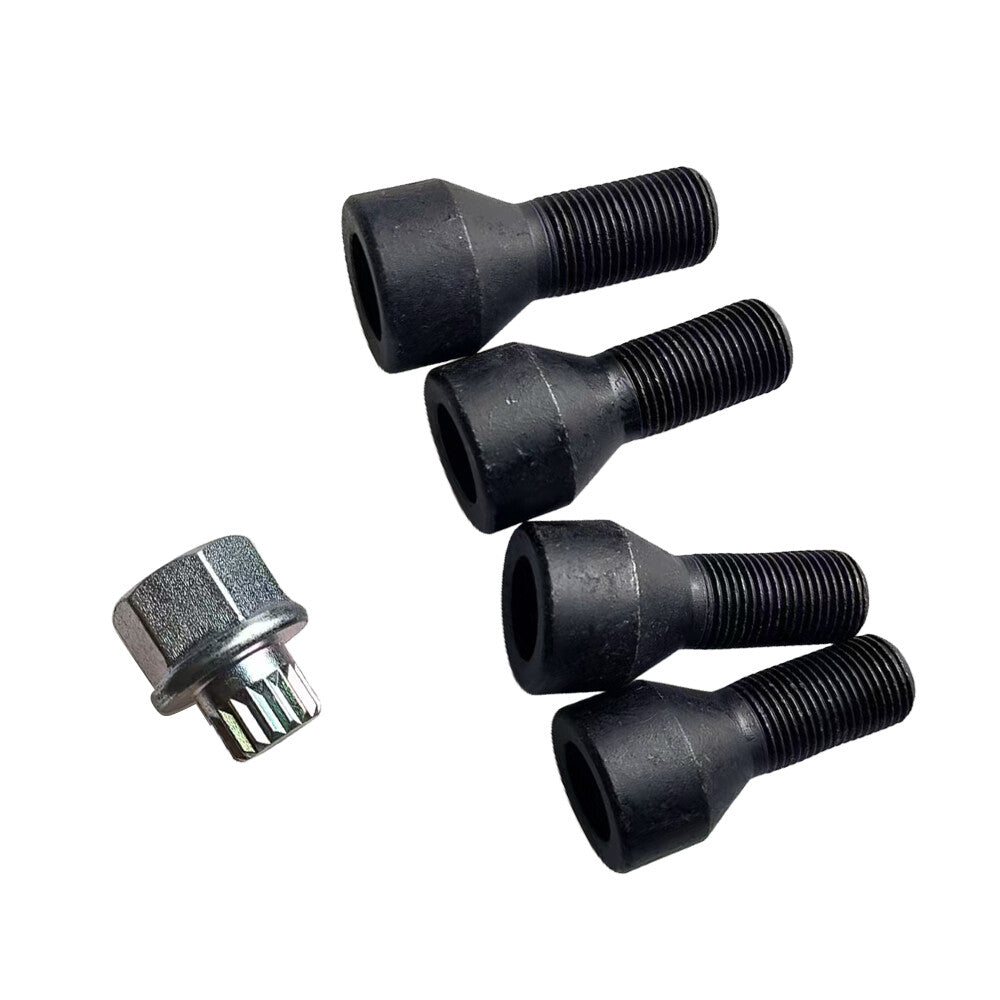 ya 5 8.7 New Wheel Lock Locks Bolt Kit M14x1.25 Fit for BMW E70 F01 F02 F06 F10 F12 Black