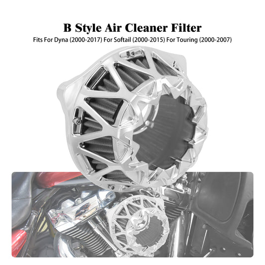 ya 8 5.26 Chrome Cross Air Cleaner Filter for Harley Touring Road Electra Glide 2000-2007