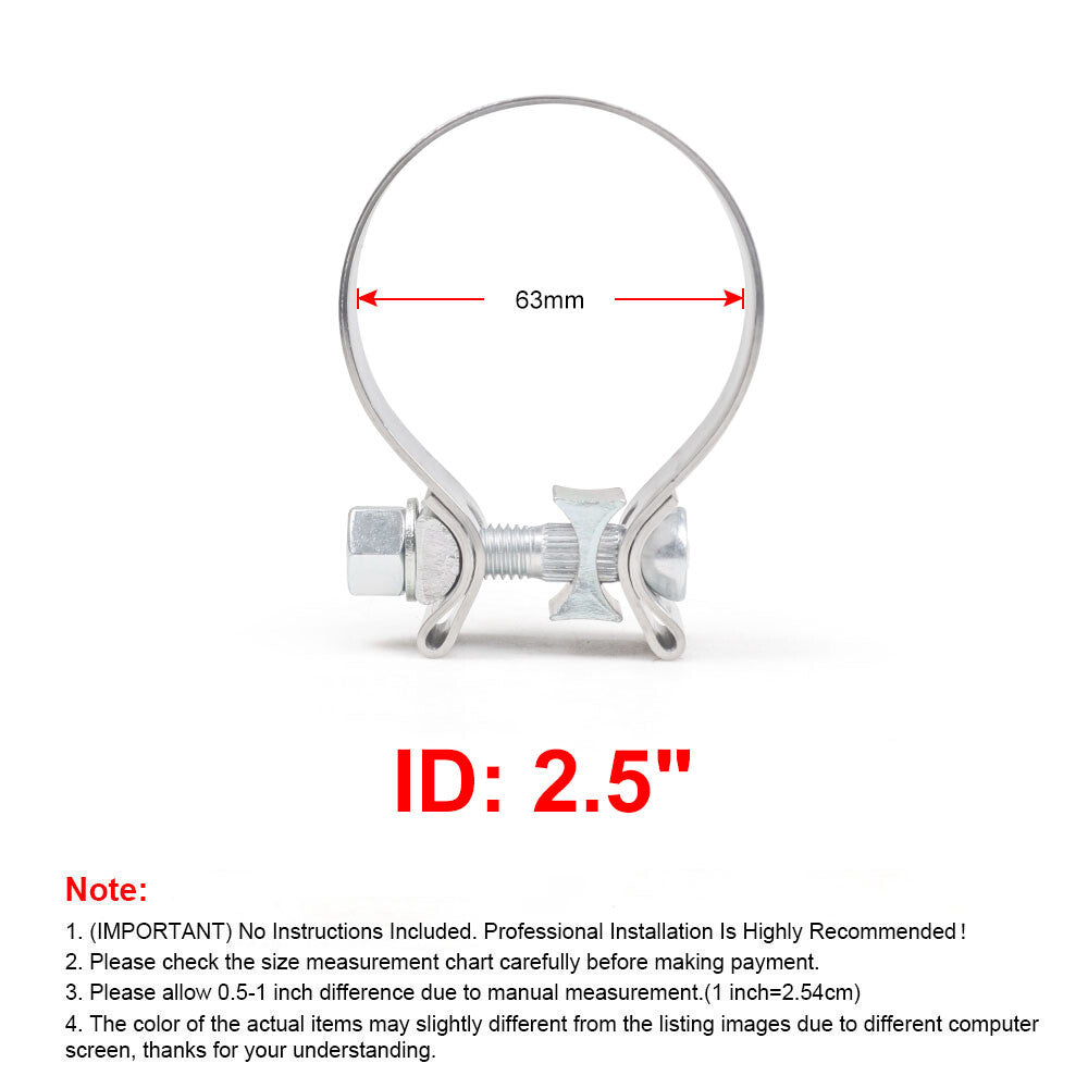 ya 1 6.30 2Pcs 2.5 2.5Inch Stainless Steel T304 Narrow Band Clamps Buckle Type