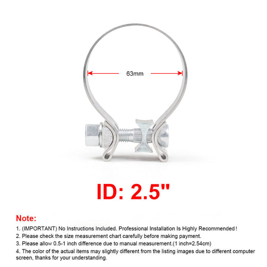 ya 1 6.30 2Pcs 2.5 2.5Inch Stainless Steel T304 Narrow Band Clamps Buckle Type