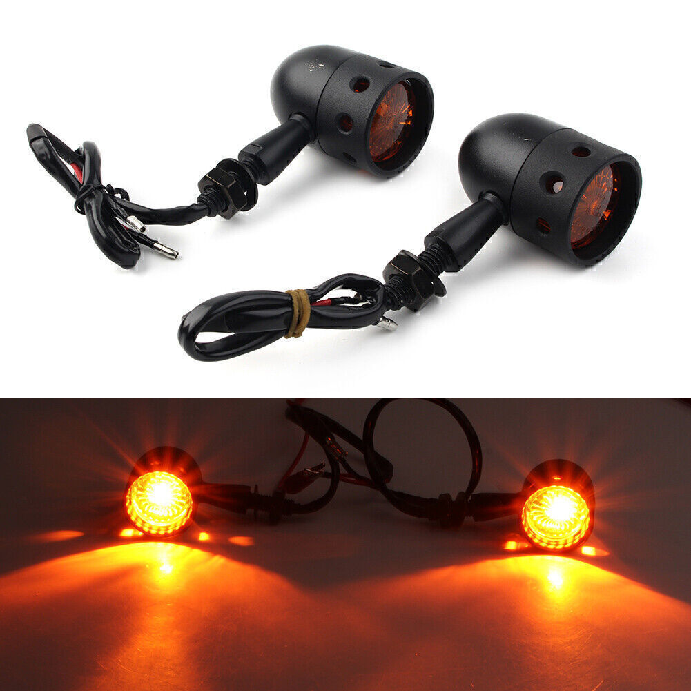 ya 4 6.17.2 Style Retro Motorcycle Turn Signals Amber Indicator Lights Universal