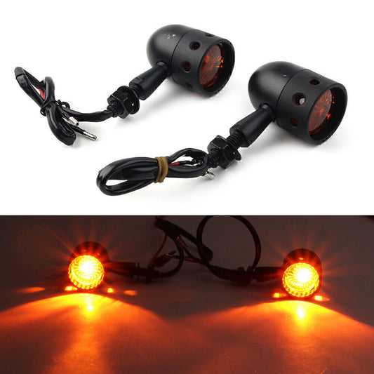 ya 4 6.17.2 Style Retro Motorcycle Turn Signals Amber Indicator Lights Universal