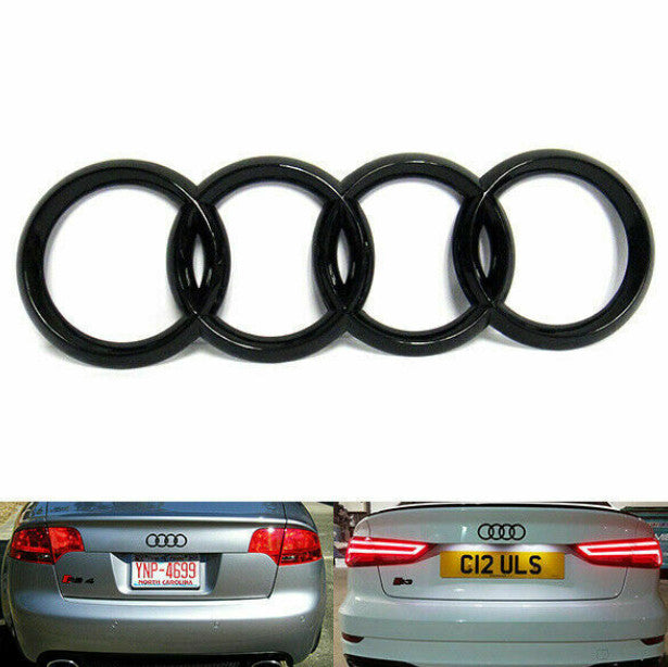 ya 2 6.26.2 for Audi Rings A3 S3 RS3 Logo Badge Sticker Rear Boot Trunk Badge Glossy Black 2006+