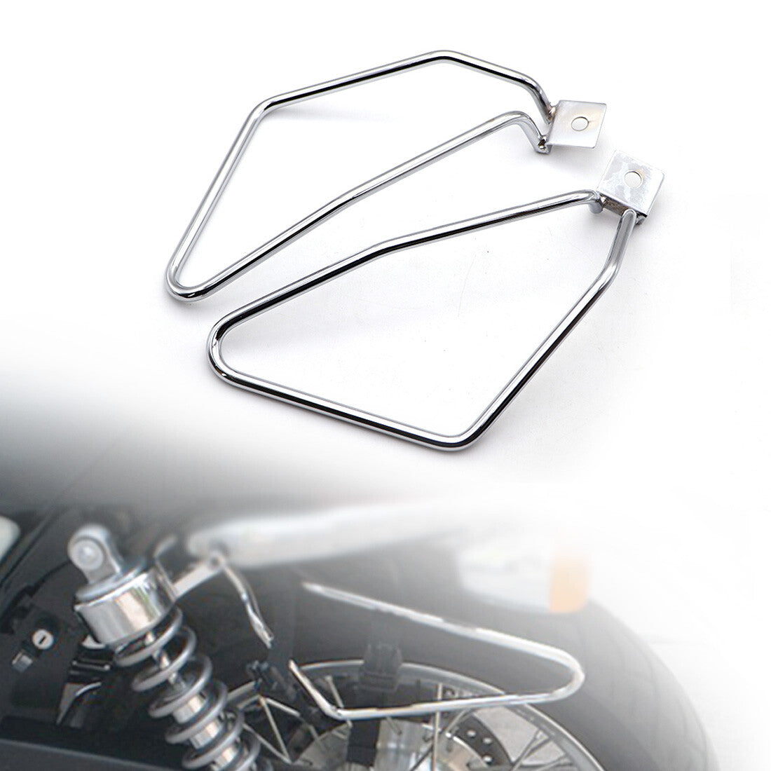 ya 12 5.21 New Chrome Metal Saddle bag Support Bar Mount Bracket for Harley Sportster XL883