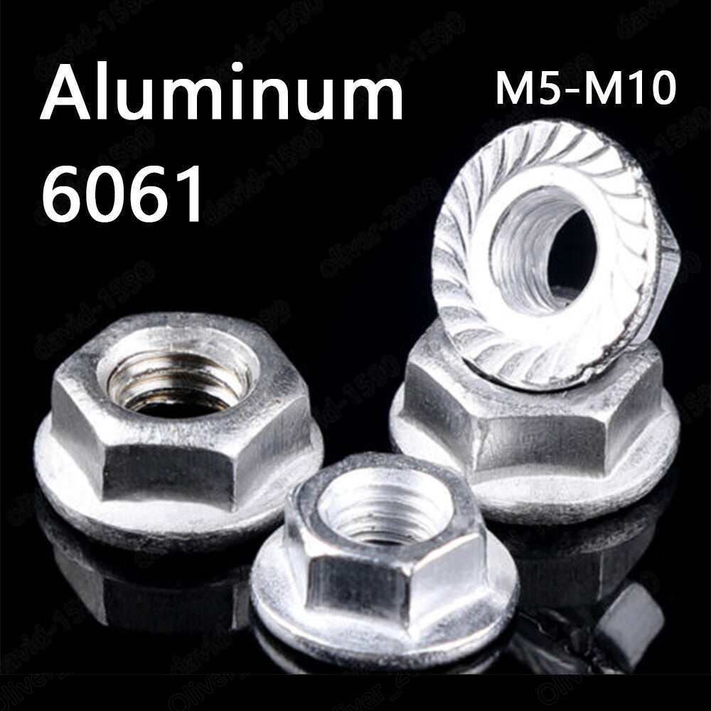 Aluminum 6061 Hexagon Nuts With Flange M5 M6 M8 M10