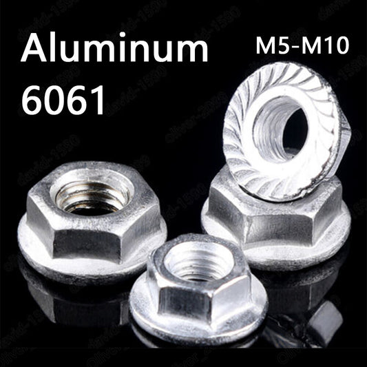 Aluminum 6061 Hexagon Nuts With Flange M5 M6 M8 M10