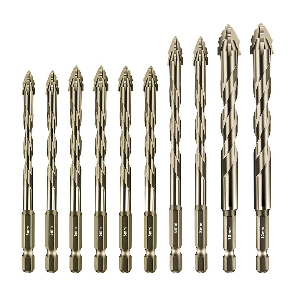 ya 25 10Pcs 4 Flute Drill Bits for Fast and Efficient For Wood Metal Drilling