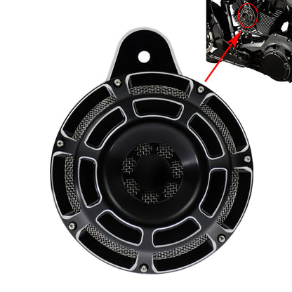 ya 5 8.7 Black CNC 110dB Horn Speaker Cover for Harley Big Twin Touring Electra Glide 91+