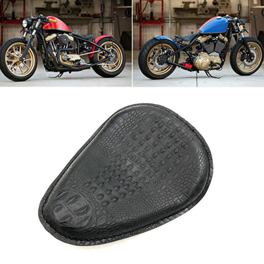 ya 2 6.26.2 New Black Crocodile PU Leather Style Solo for Seat for Harley Chopper Bobber Custom