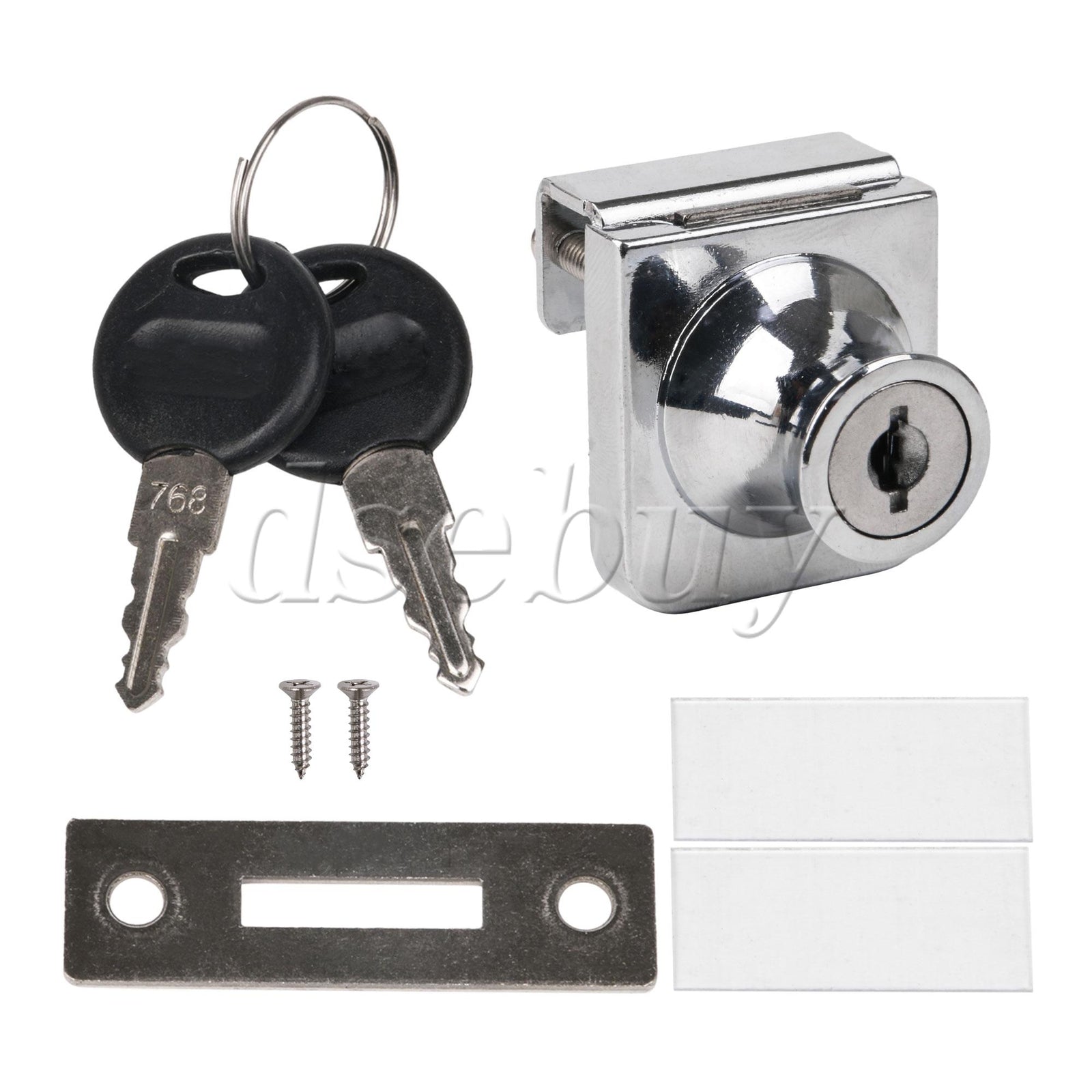 ya 14 Glass Cabinet Lock Single Side Stainless Steel 35x30mm for Display Table Door