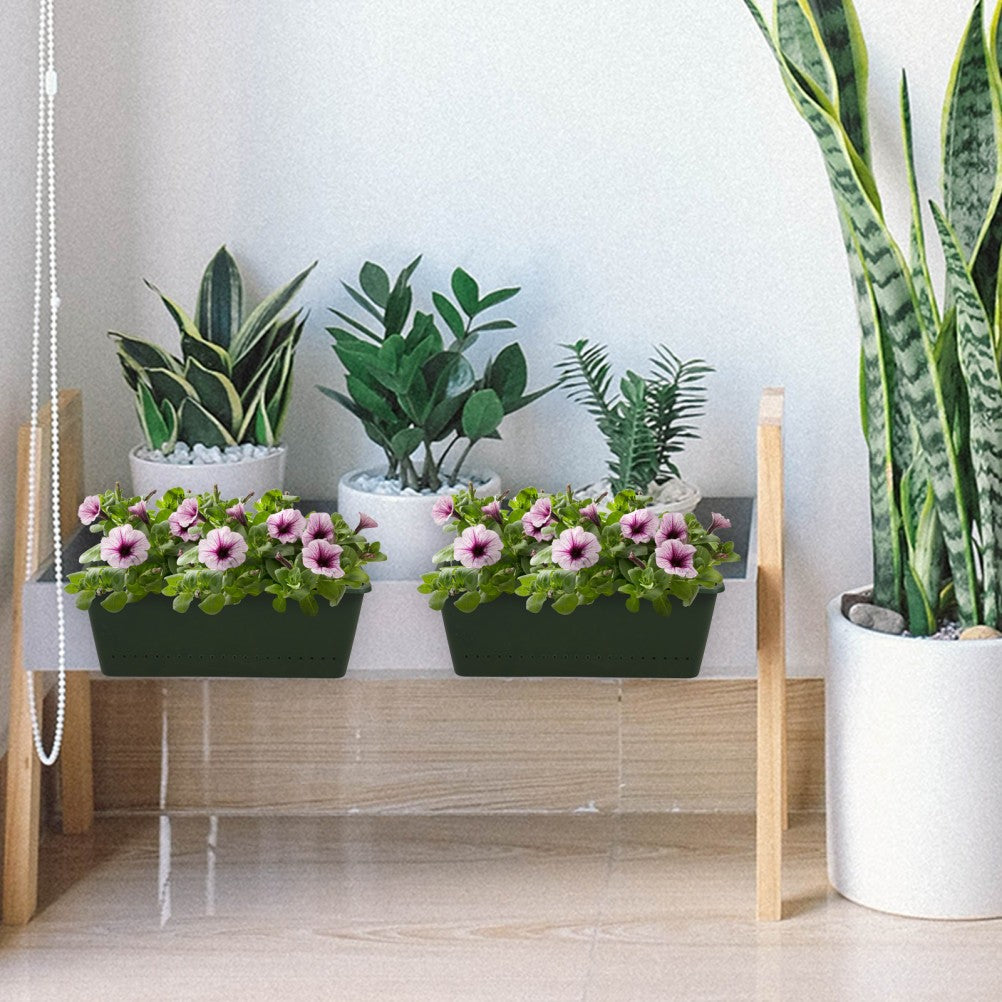 ya 14 2PCS balcony plant hanger Railing Planter Fence Rail Pot Garden Hanging Planter