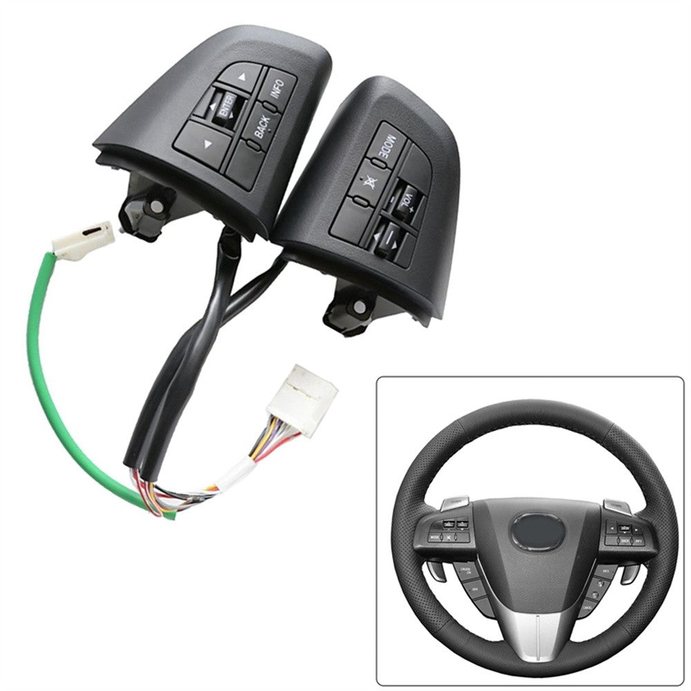 ya 13 5.27 2x Multi-Function Steering Wheel Switch Control Buttons for Mazda 3 5 CX-5 CX-7