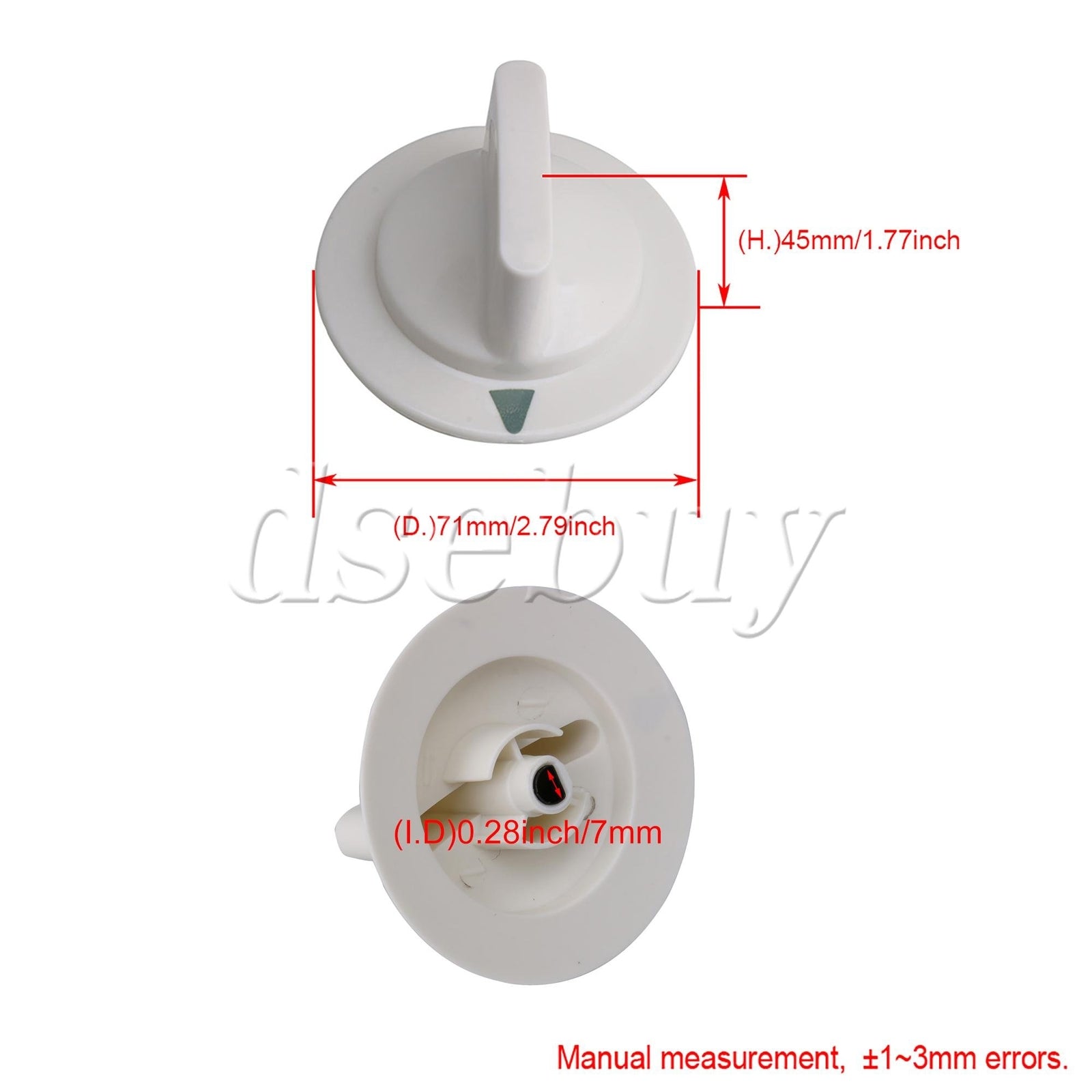 ya 26 3 Pieces White Dryer Turning Timer Control Knob for WE1M652 7.1x4.5cm