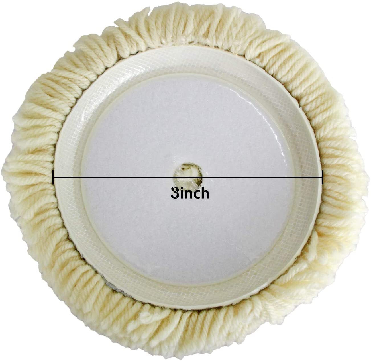 ya 12 5.22.2 Durable Wool Pad Buffer Set 4 Pieces 3 Inch Polishing Pads for Polishing Compound 