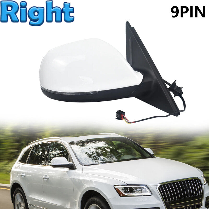 ya 5 8.7 Right Side Mirror Power Fold Heated Turn Signal Lamp 9 Pin for Audi Q5 2009-2015