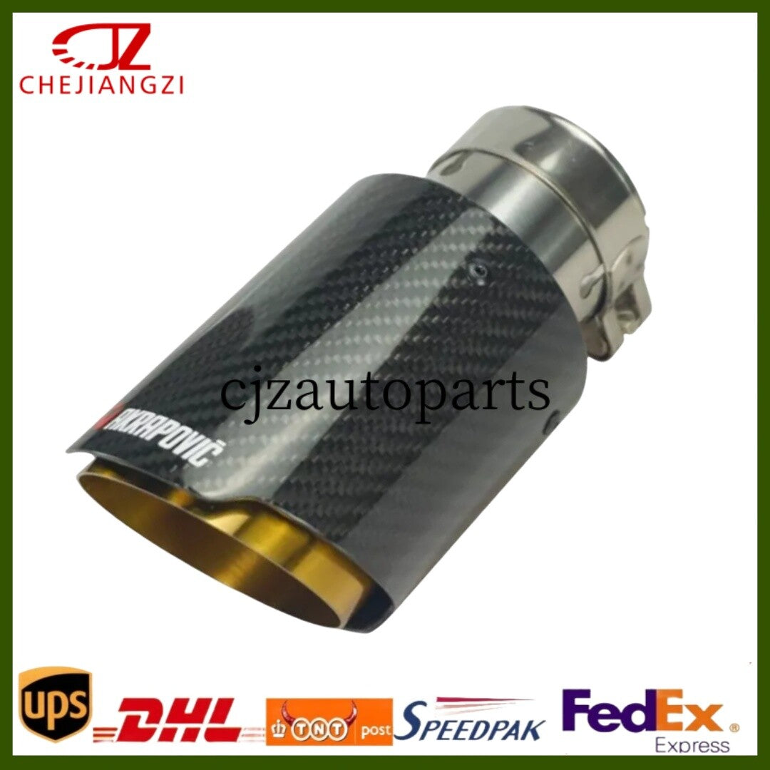 ya 4 6.17.2 1x Akrapovic Tip Glossy Gold Carbon Fiber End Pipe OUT:76 89 101 114mm