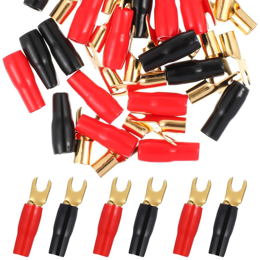ya 2 7.14 10 Pairs copper spade connector Crimp Terminals Speaker Wire Connectors quick