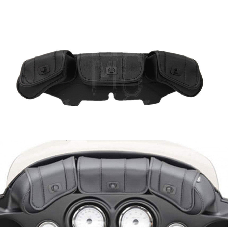 ya 12 5.21 3 Pouch Pocket Fairing Windshield Bag for Harley Touring Electra Street Glide