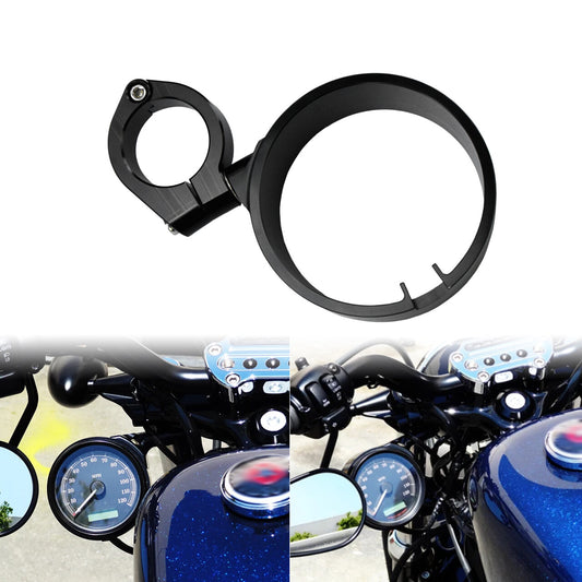 ya 2 6.29 Black Side Speedometer Relocation Mount Bracket Kit for Harley Dyna Sportster