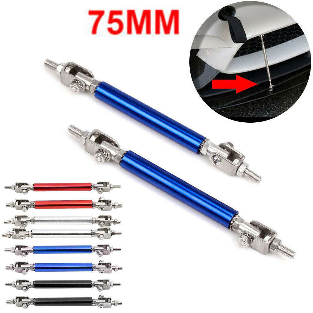 ya 4 6.17 Pair 75mm Adjustable Front Bumper Lip Splitter Strut Rod Tie Support Bar for BMW