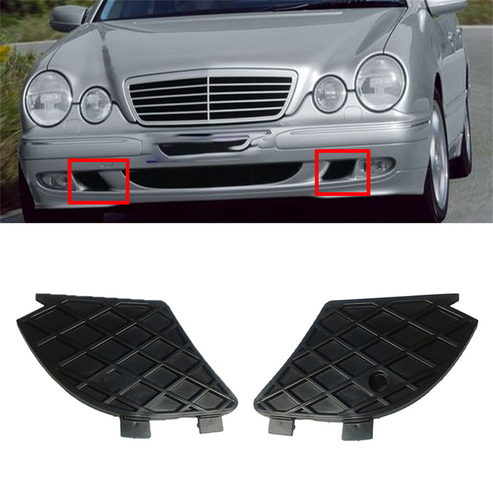 ya 27 6.18.2 Pair Front Bumper Fog Light Grill Cover for Mercedes-Benz E-Class W210 1999-2003