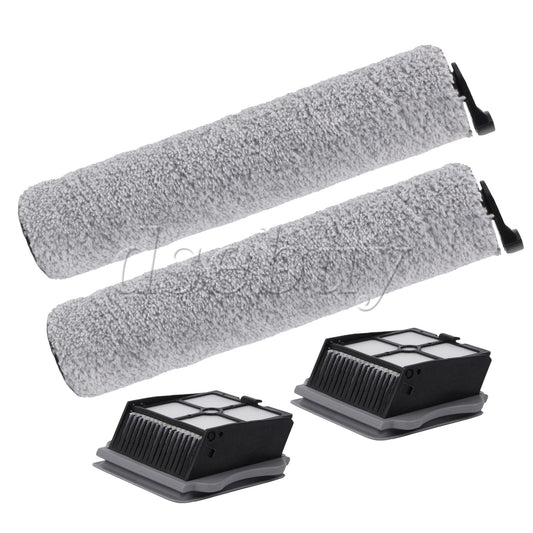 ya 25 4 Pieces Brush Roller and Filter Replacement for Steam Vacuum Part Set