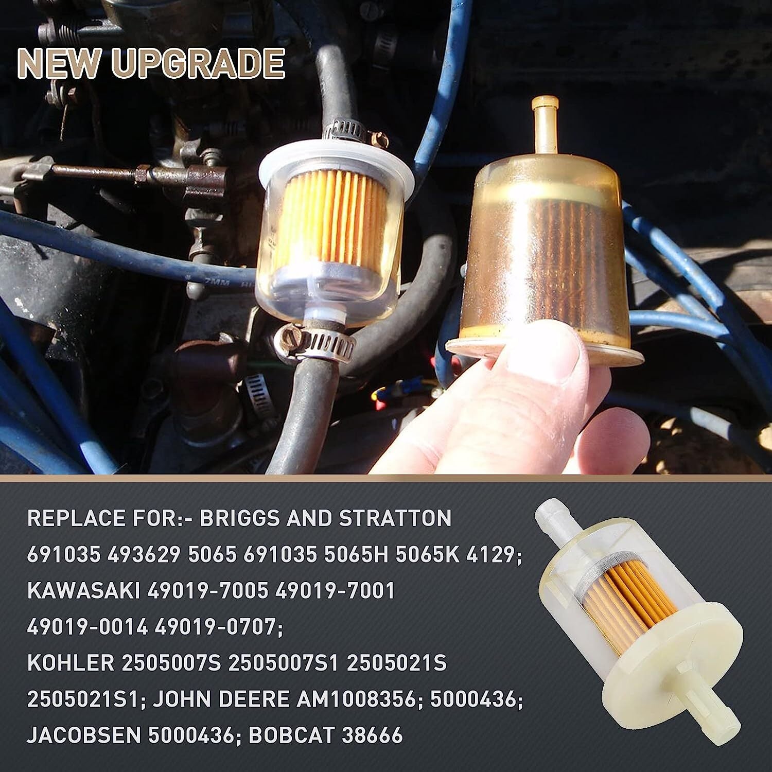ya 5 8.7 5x 493629 1/4 Inline Fuel Filter for Kawasaki 49019-7001 49019-7005 49019-0027