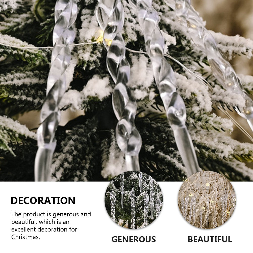 ya 25 48 Pcs Tiny Or ments Transparent Pendant Decoration Icicles