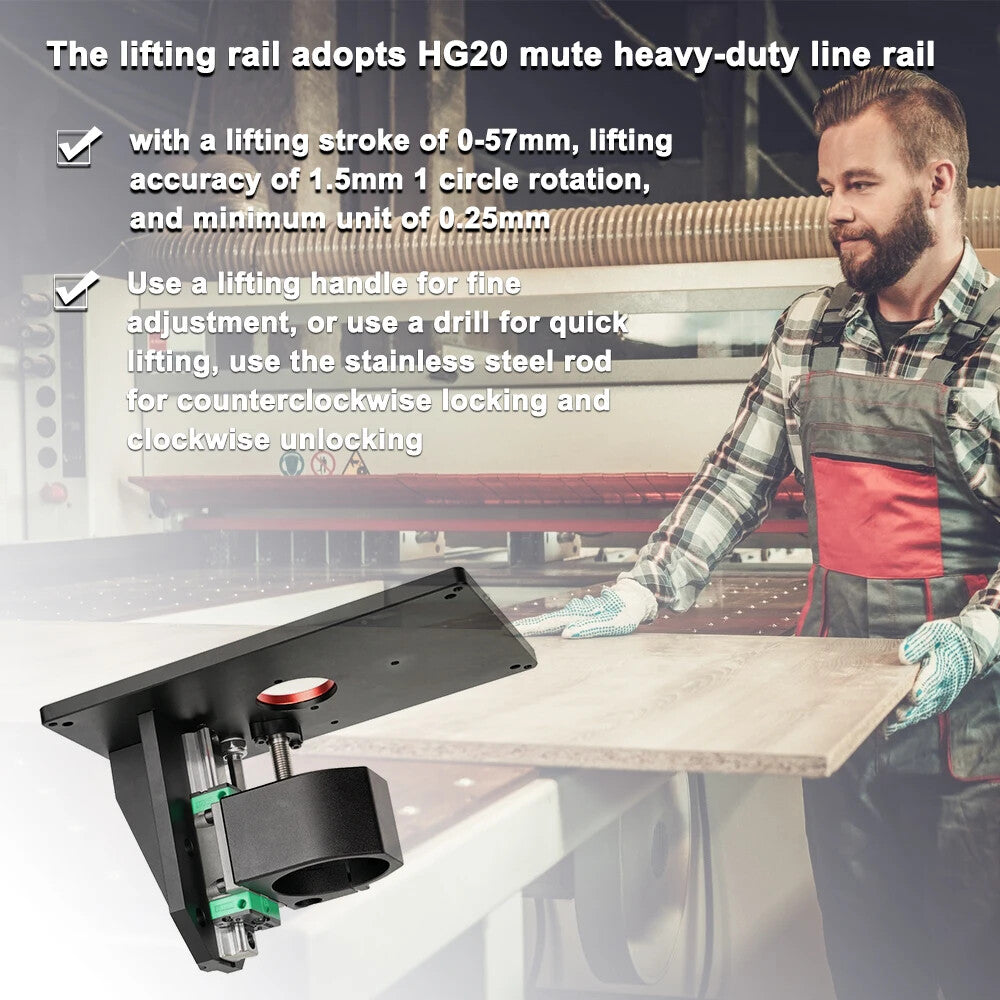 ya 26 Trimming Machine Inverted Lifting Table Woodworking Lifting Cutter 0-57mm
