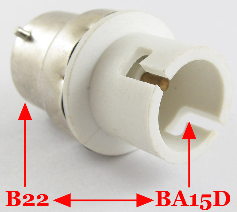ya 14 1pc B22 Male to BA15D Female Socket Base LED Halogen CFL Light Bulb Lamp Adapter