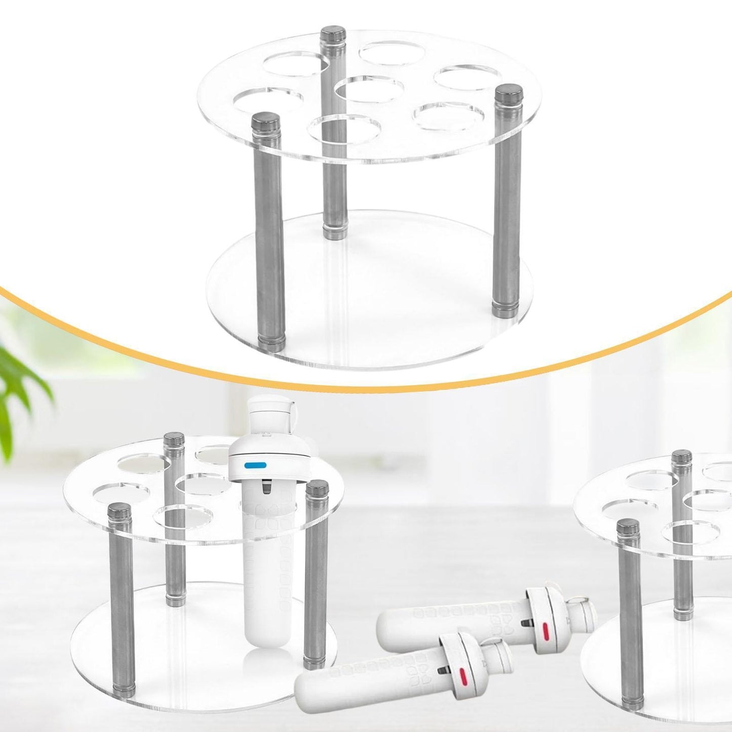 ya 25 Flavor Cartridge Holder Acrylic Water Bottle Stand Case Round Support Stand