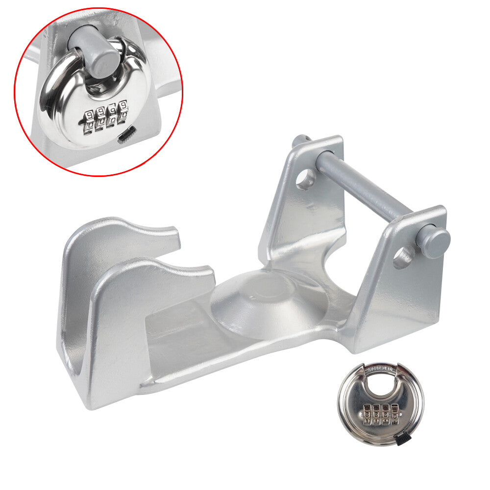 ya 5 8.7 TL-50 Gooseneck Hitch Lock W/Combination Lock RV Livestock Hauler Trailer Silver