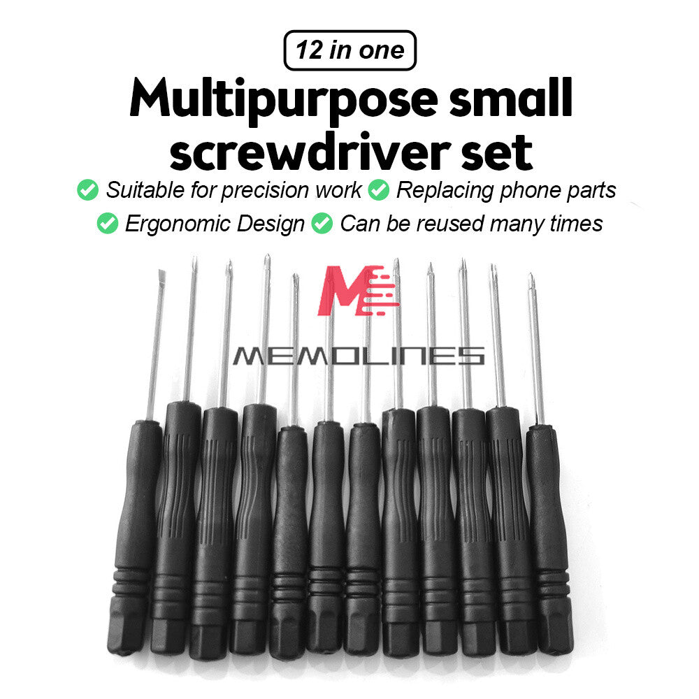 ya 26 12Pcs/Set Screwdriver Set Flat Head Slotted Flathead Non-Slip Pision Tool New