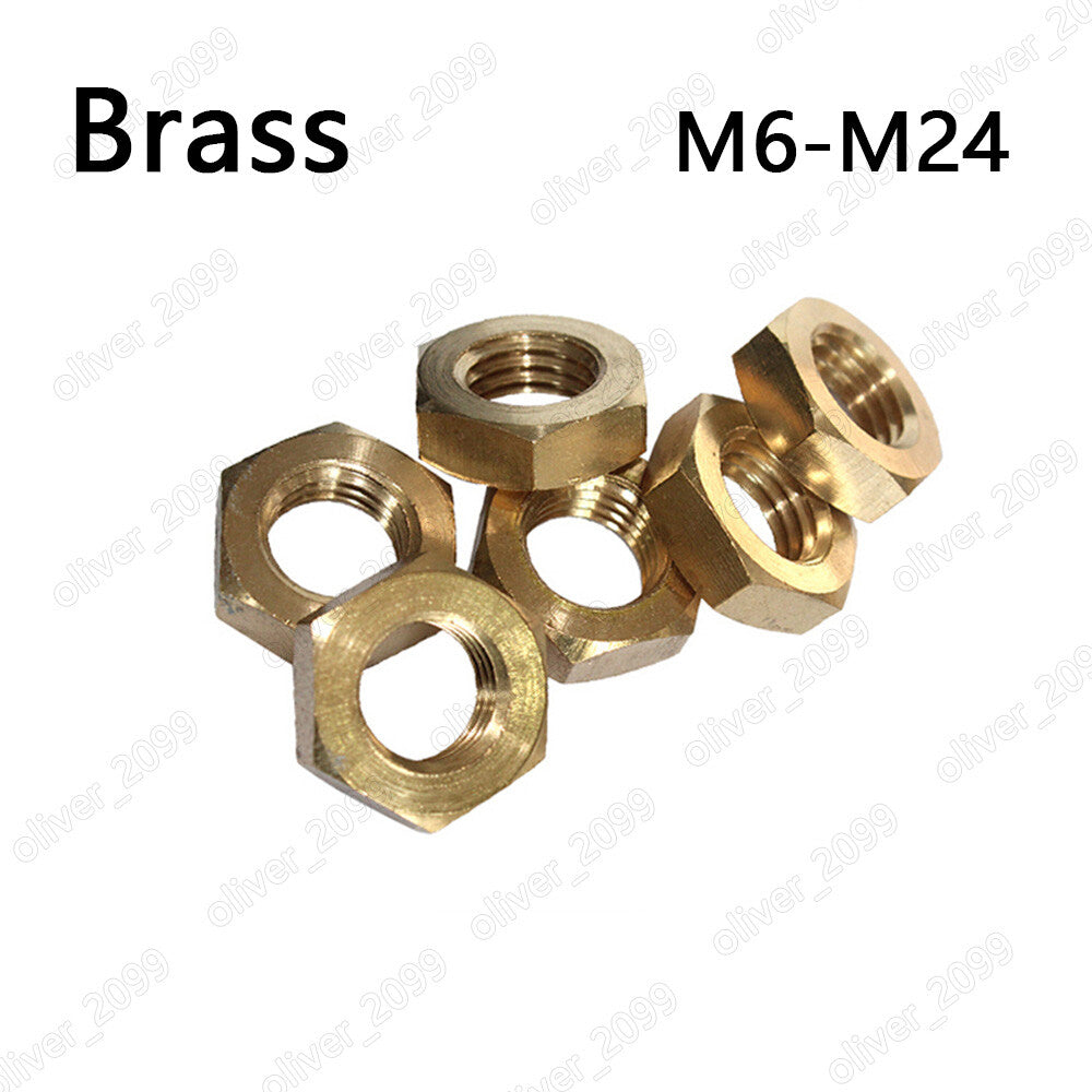 Brass Right Hand Hexagon Thin Nuts M6 M8 M10 M12 M14 M16 M18 M20 M24