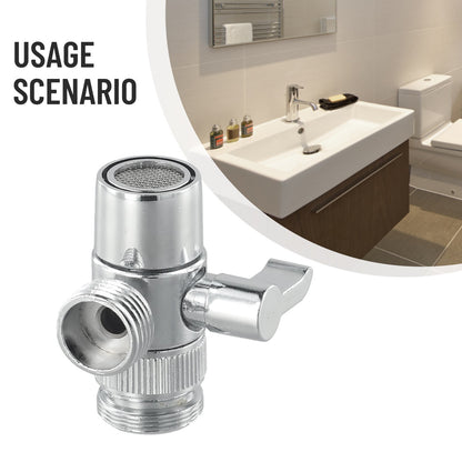 ya 14 3-way Diverter Valve Water Tap Connector Faucet Adapter Kitchen-Sink Splitter