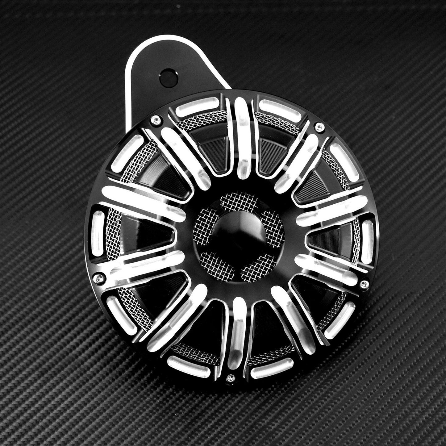 ya 5 8.7 Motorcycle 110dB CNC Horn Speaker Cover Black Fit for Harley Big Twin 1991-up