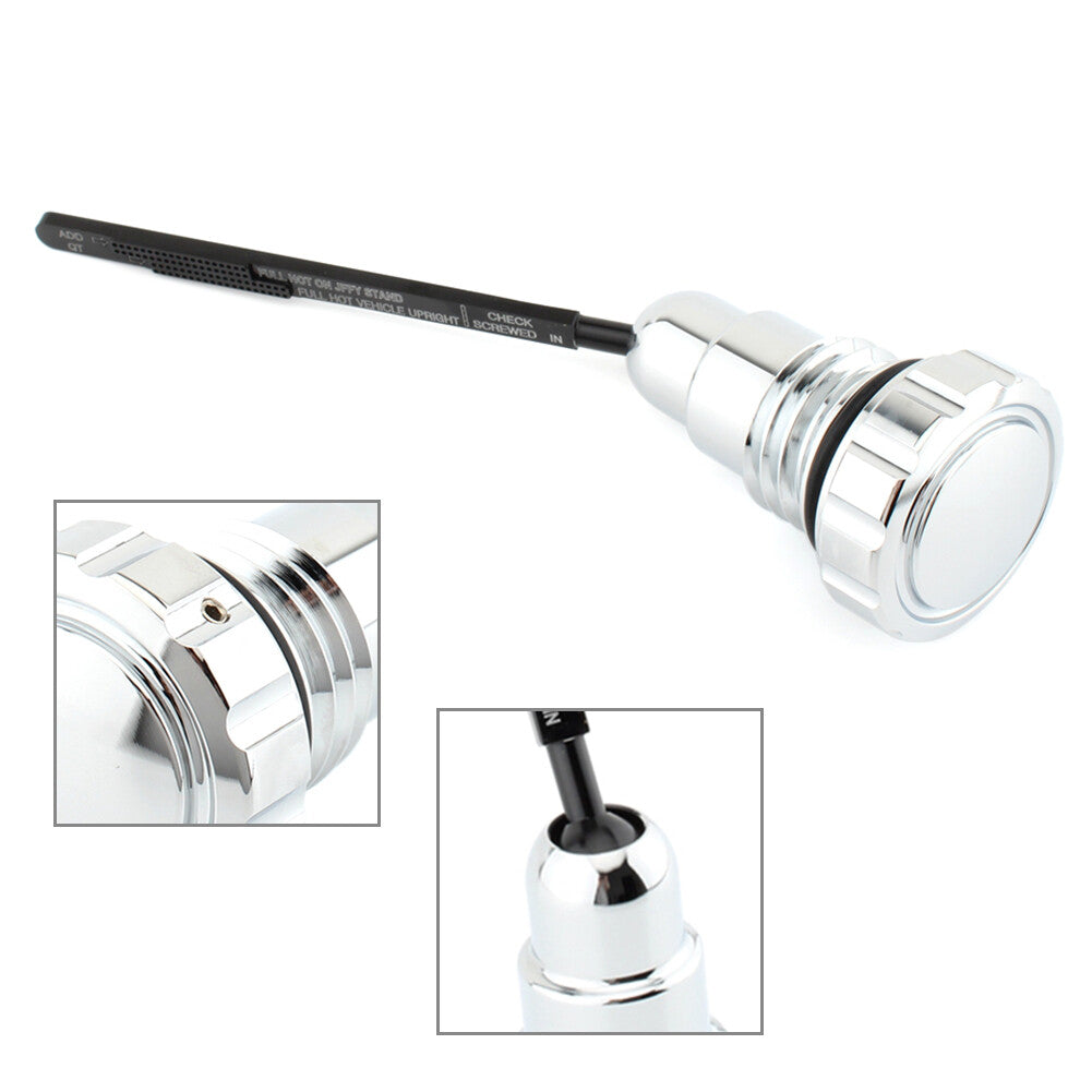 ya 1 7.2 Oil Dipstick Aluminum alloy Fit for Harley Touring FLHR FLHX FLH/T FLTR Chrome