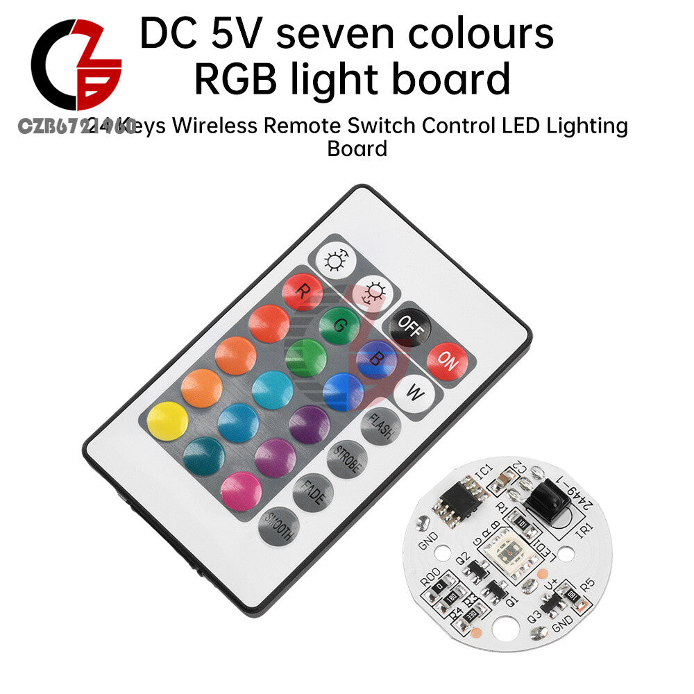 ya 14 DC 5V Colorful RGB Light Board 24 Key Wireless Remote Control Switch LED Control