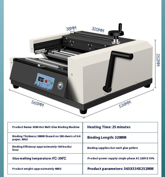 Gluing Machine A4 Bid Hot Melt Glue Manual Office Electric Commercial Household