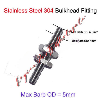 ya 18 7.30 Stainless Steel Bulkhead Fitting Barb Tube Connector Bulk Inch9199